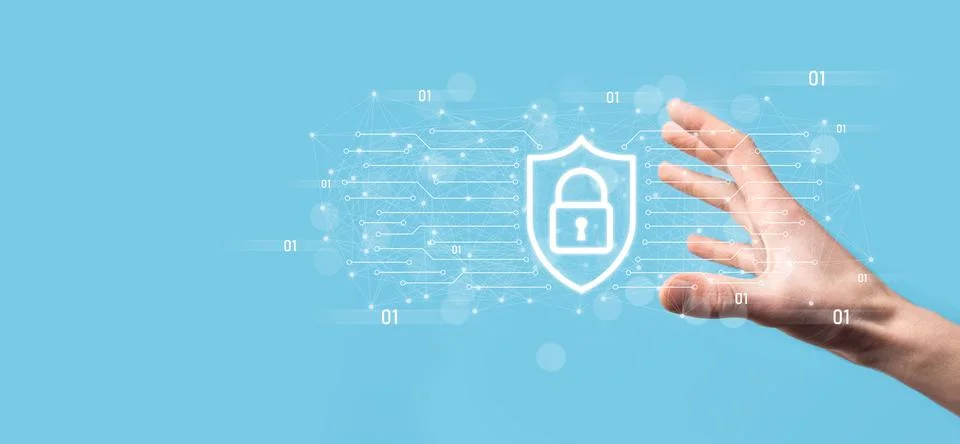 Protection network security computer and safe your data concept, Businessman  Stock Photos
