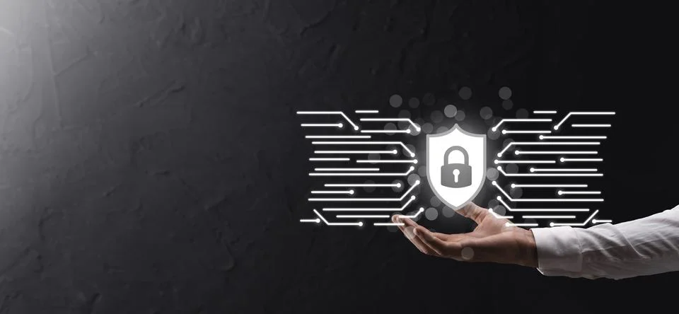 Protection network security computer and safe your data concept, Businessman  写真素材