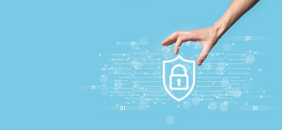 Protection network security computer and safe your data concept, Businessman  Stock Photos