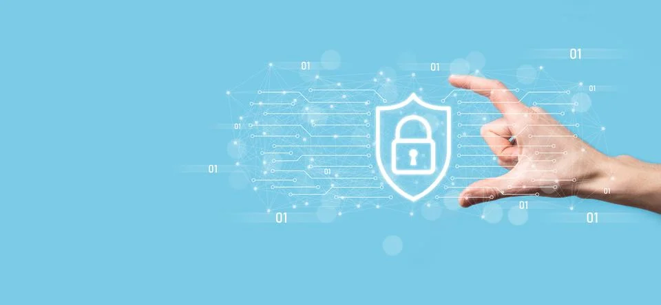 Protection network security computer and safe your data concept, Businessman  Foto stock