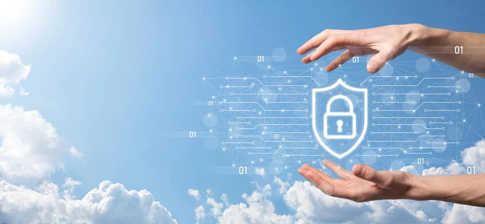 Protection network security computer and safe your data concept, Businessman  Stock Photos