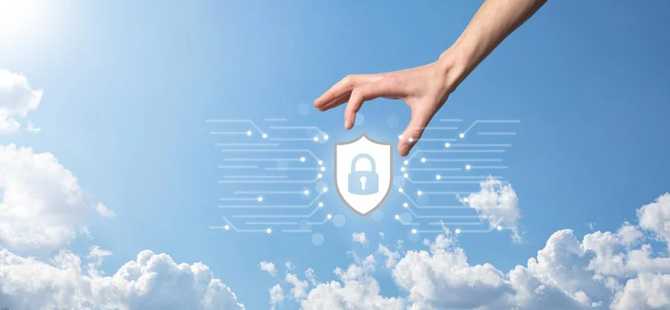 Protection network security computer and safe your data concept, Businessman  Stock Photos