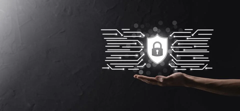 Protection network security computer and safe your data concept, Businessman  写真素材