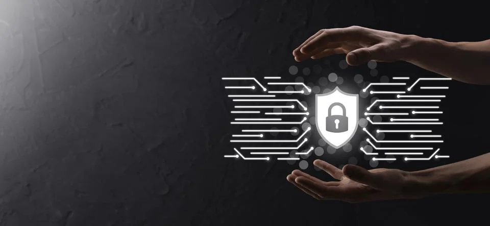 Protection network security computer and safe your data concept, Businessman  Stock Photos