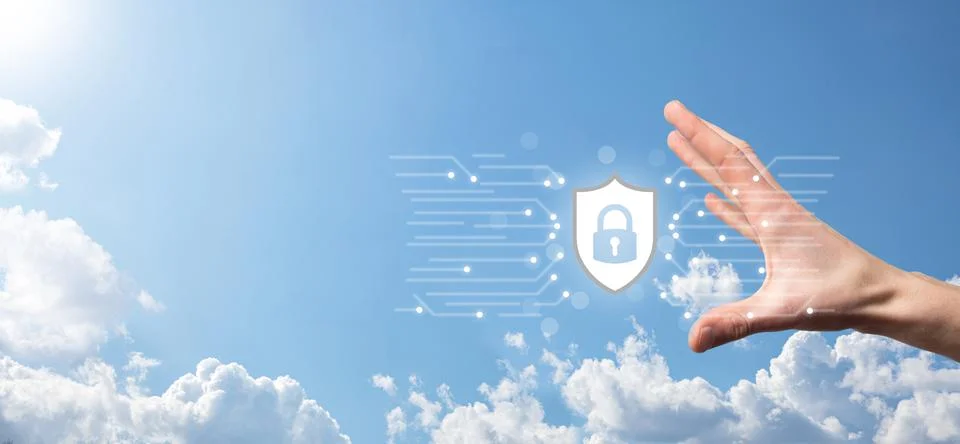 Protection network security computer and safe your data concept, Businessman  Stock Photos