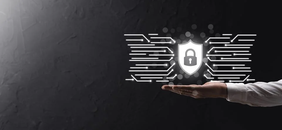 Protection network security computer and safe your data concept, Businessman  Photos