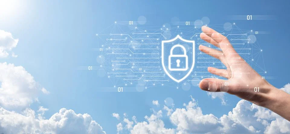 Protection network security computer and safe your data concept, Businessman  Stock Photos