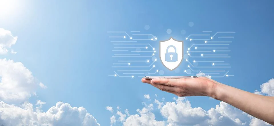 Protection network security computer and safe your data concept, Businessman  Stock Photos