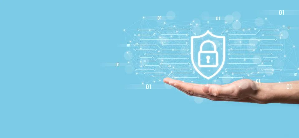 Protection network security computer and safe your data concept, Businessman  스톡 사진