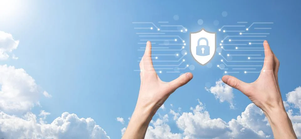 Protection network security computer and safe your data concept, Businessman  Stock Photos
