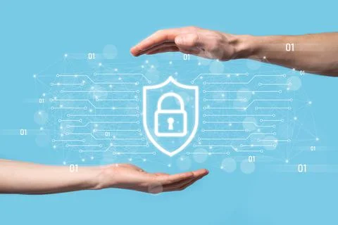 Protection network security computer and safe your data concept, Businessman  Stock Photos