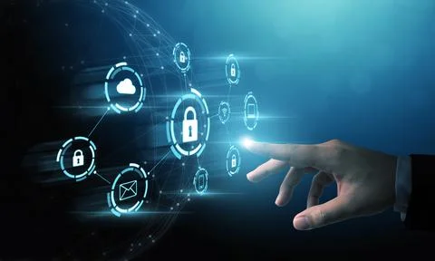 Protection network security computer and safe your data concept. Digital crim Foto stock