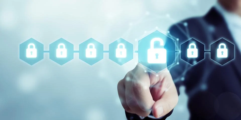Protection network security computer and safe your data concept. Digital crim 스톡 사진