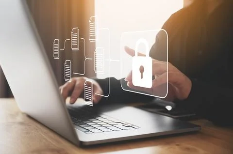 Protection network security computer and safe your data concept. Digital crim Foto stock