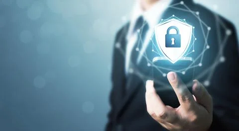 Protection network security mobile smart phone and safe your data concept. Di Stock Photos