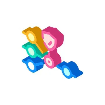 Protection nodes isometric icon vector illustration sign Stockillustratie