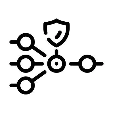 Protection nodes line icon vector illustration line Stockillustratie