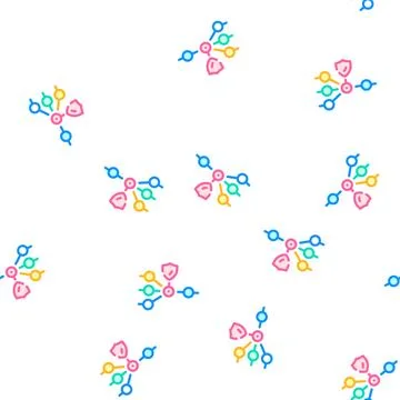 Protection nodes vector seamless pattern line Illustrazione stock