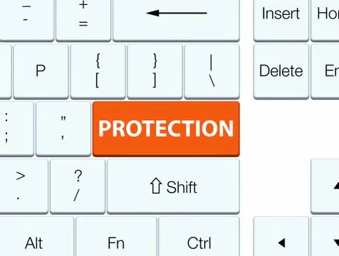 Protection orange keyboard button Stock Illustration
