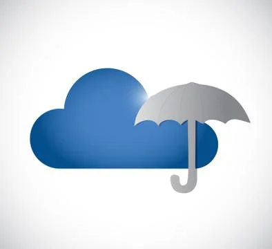 Protection over cloud sign concept イラスト素材