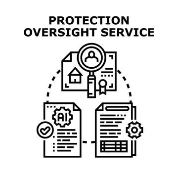 Protection oversight service managing data and security Stock Illustration
