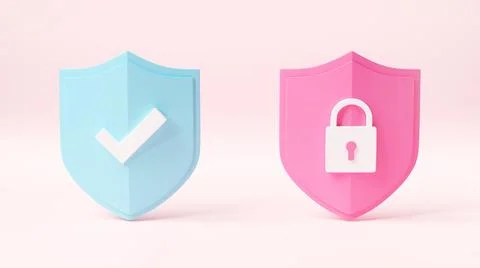 Protection padlock abstract shield security with lock data symbol icon Stock Illustration