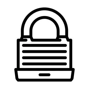 Protection padlock line icon vector illustration Stock Illustration