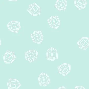 Protection padlock line seamless pattern Stock Illustration