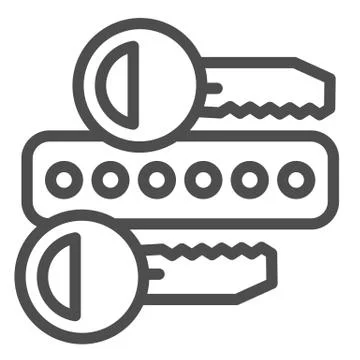 Protection password line icon. Web form to access the site with two keys. Window Stock Illustration