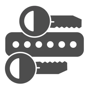 Protection password solid icon. Web form to access the site with two keys Stock Illustration