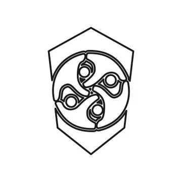 Protection people Commitment Teamwork Together Outline Logo 스톡 일러스트