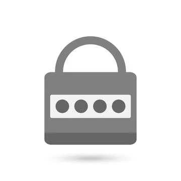 Protection pin code flat design vector sign Stock Illustration