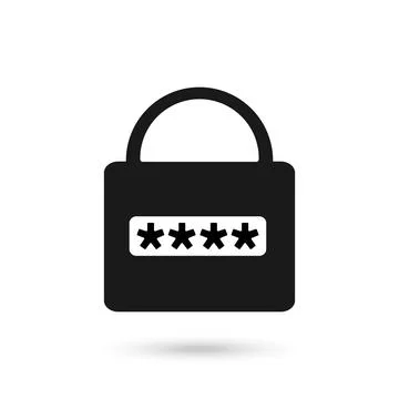 Protection pin code flat design vector sign Illustrazione stock