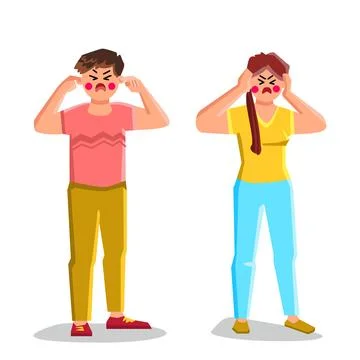 Protection plugging ears vector Stock Illustration