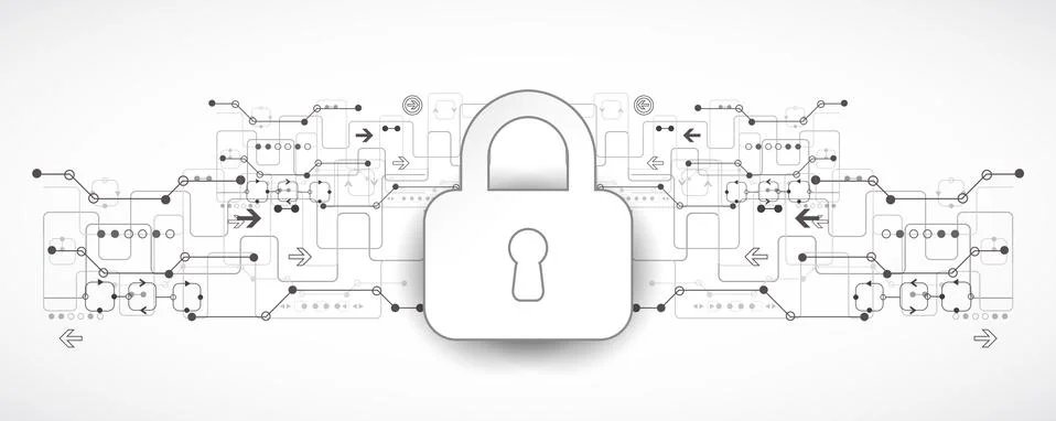 Protection program code. Illustrazione stock