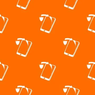 Protection replacement screen smartphone pattern vector orange Stock Illustration