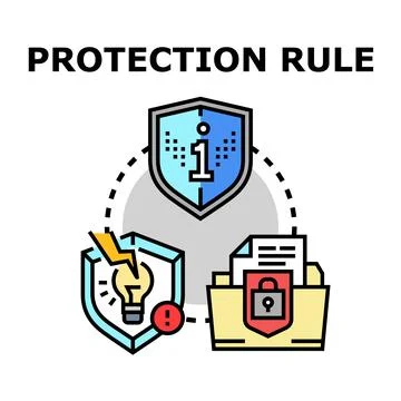 Protection rule managing data and intellectual property security Stock Illustration