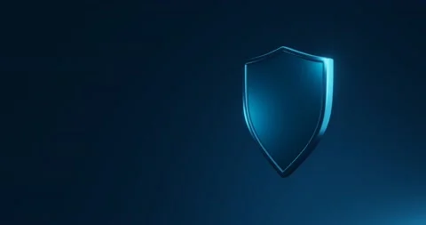 Protection safe shield emblem or safety guard logo antivirus defense. Stock Footage 154398473