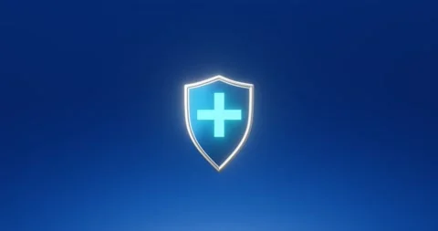 Protection safe shield or safety guard virus defense on secure background. Stock Footage 154337804
