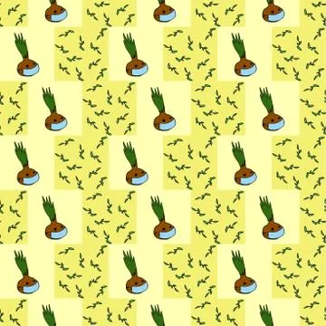 Protection seamless chess colored pattern. Vector background with cartoon Stock Illustration