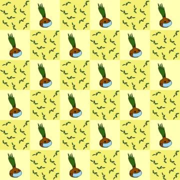 Protection seamless chess colored pattern. Vector background with cartoon Stock Illustration