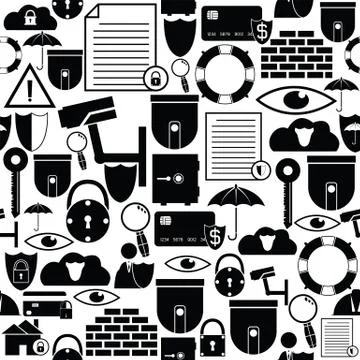 Protection seamless pattern background icon. Stock Illustration