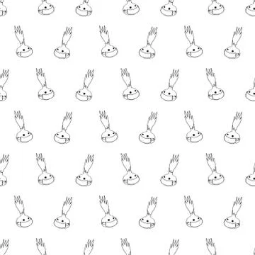 Protection seamless pattern. Vector background included line doodle icon onion Stock Illustration