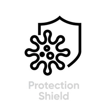Protection Shield, Antivirus vector editable icon Stock Illustration