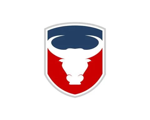 Protection shield with bull head inside Stock Illustration