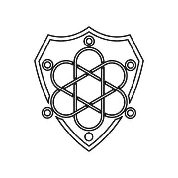 Protection shield Commitment Teamwork Together Outline Logo Illustrazione stock