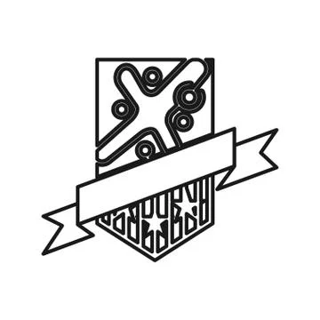 Protection shield Commitment Teamwork Together Outline Logo Illustrazione stock