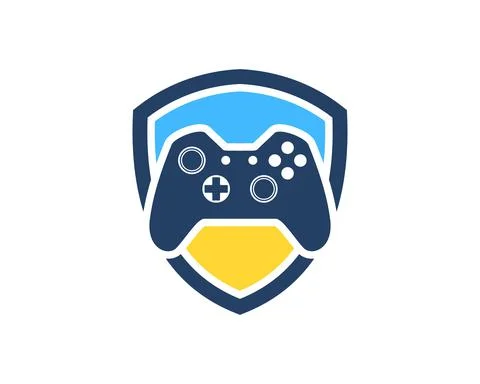 Protection shield with game console inside Stock Illustration