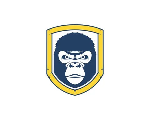 Protection shield with gorilla head inside 스톡 일러스트