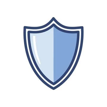 Protection shield icon. Blue shield icon representing defense, security, sa.. Stock Illustration